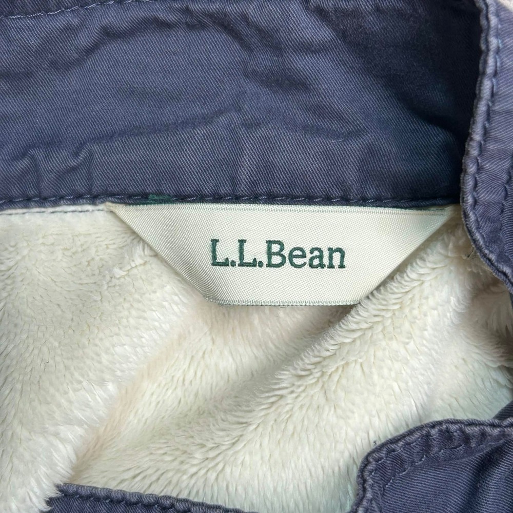 LL Bean Womens Navy Blue Sherpa Lined Utility Field Jacket Size M gorpcore - Picture 2 of 7